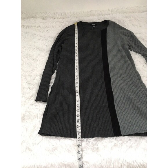 Alfani Sweater Top Black gray plus Size 0X Ribbed Color block Tunic - Picture 6 of 12